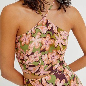 Pull & Bear- Halter Top with Retro Print